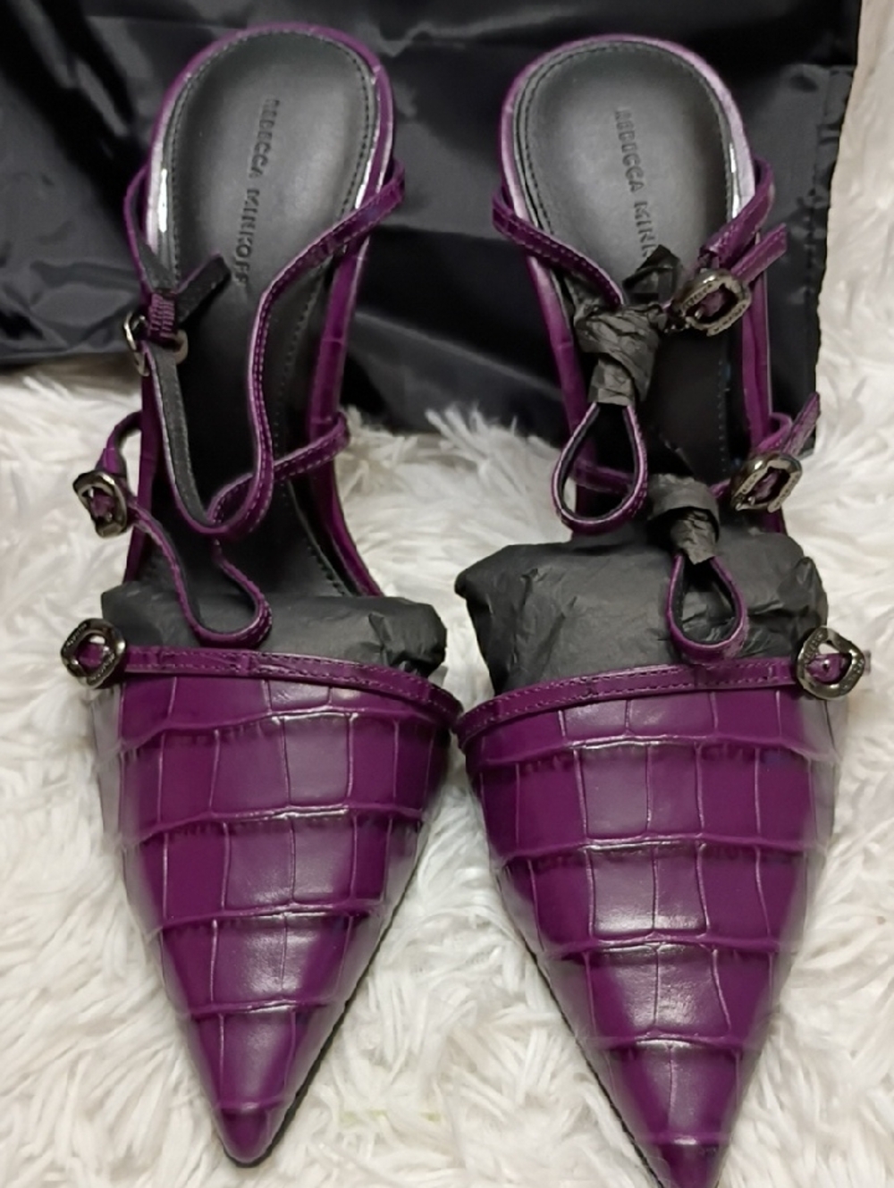 πΉ Rebecca Minkoff πΉ Women's Sz 9.5 Berry Crocodile Mule Pointed Toe π. $245 - Picture 3 of 8